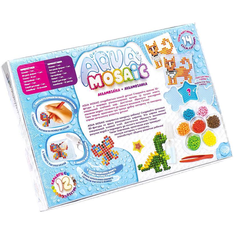 Набір креативної творчості Aqua Mosaic Аква Мозаїка АМ-01-03 Danko Toys малий дитячий 3D фігури для дітей - 3