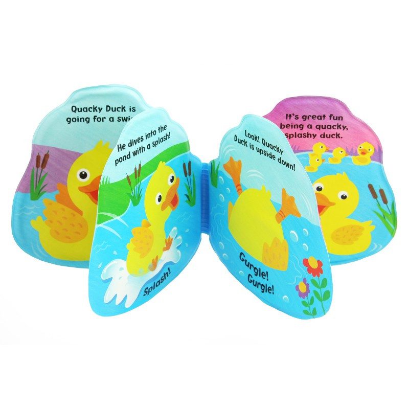 Книжка для купання Baby Mix Качечка BD-31136 пищалка 8 сторінок іграшка розвиваюча для дітей малюків - 1