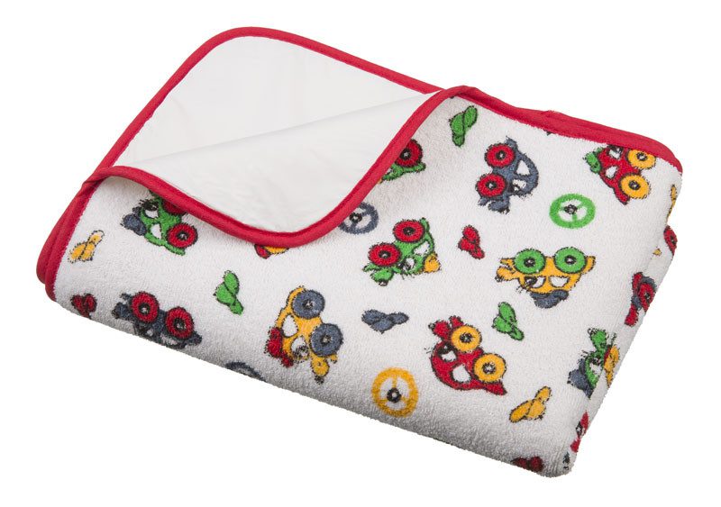 М'який плед-підстилка з візерунком Машинки 70х50 см Akuku A1101 махрова бавовна губка клейонка на матрац для малюків - 1