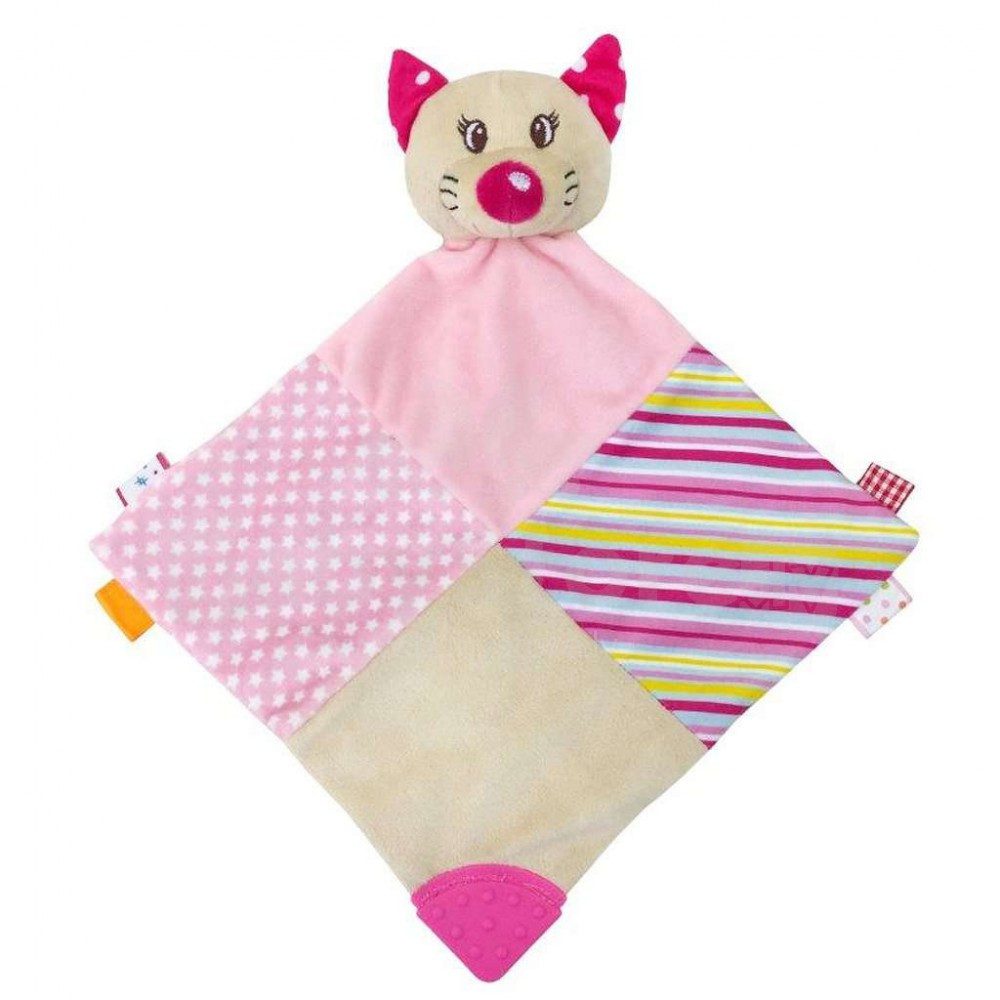 Плюшева іграшка - шуршалка Baby Mix Котик STK-18984C тактильна розвиваюча для малюків від народження - 1