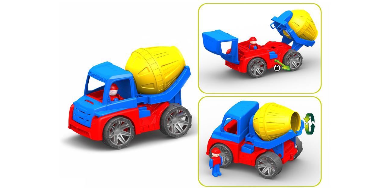Машина М4 Бетонозмішувач Orion 294 Оріон машинка крутиться бочка іграшка дитяча пластикова для дітей - 4