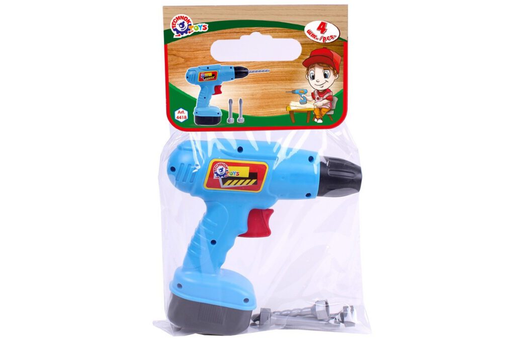 Іграшка Дриль ТехноК 4418 обертається механічно додаткові 2 свердла дитяча пластикова для дітей - 2