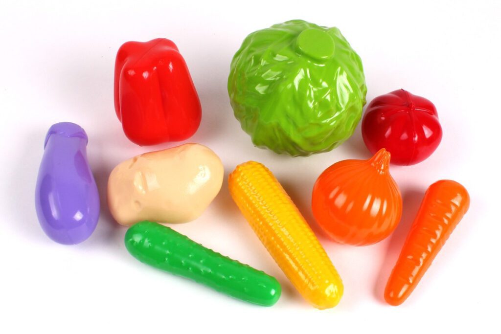 Набір овочів ТехноК 5323 дитяча пластикова іграшка 9 овочів для дітей кухня магазин супермаркет - 1