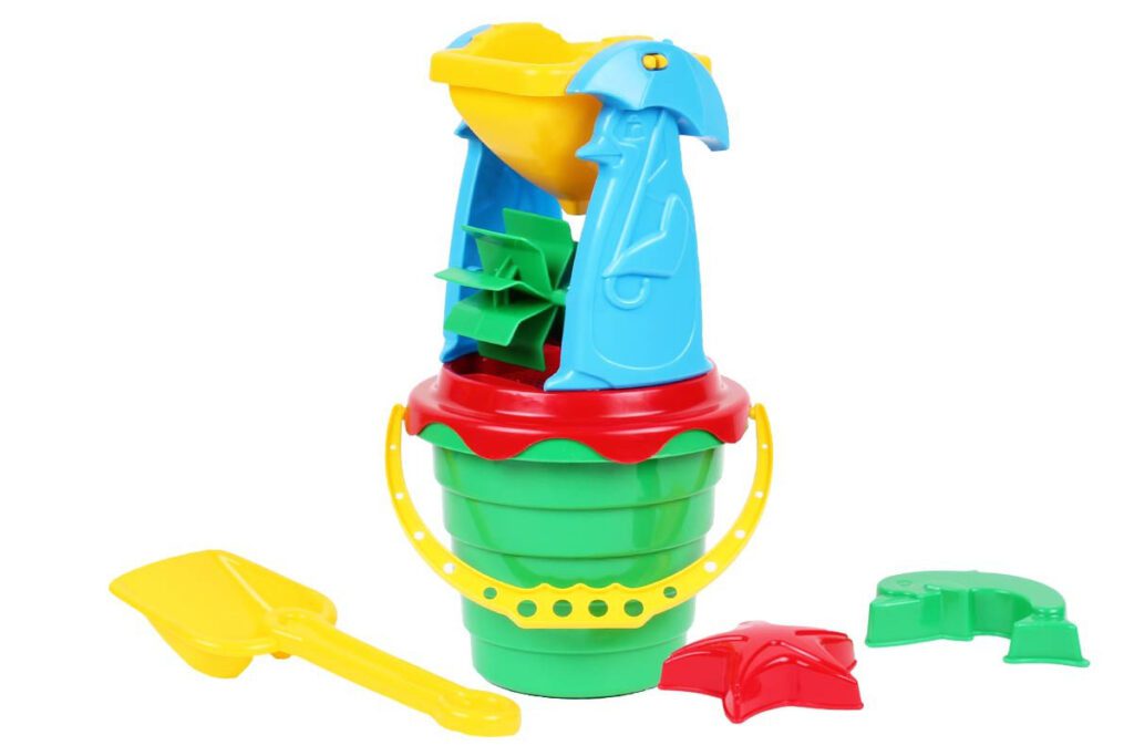 Набір для гри в пісочниці Млин 4 ТехноК 1370 відро лопатка формочки сито іграшка дитяча пластикова для дітей паски - 1