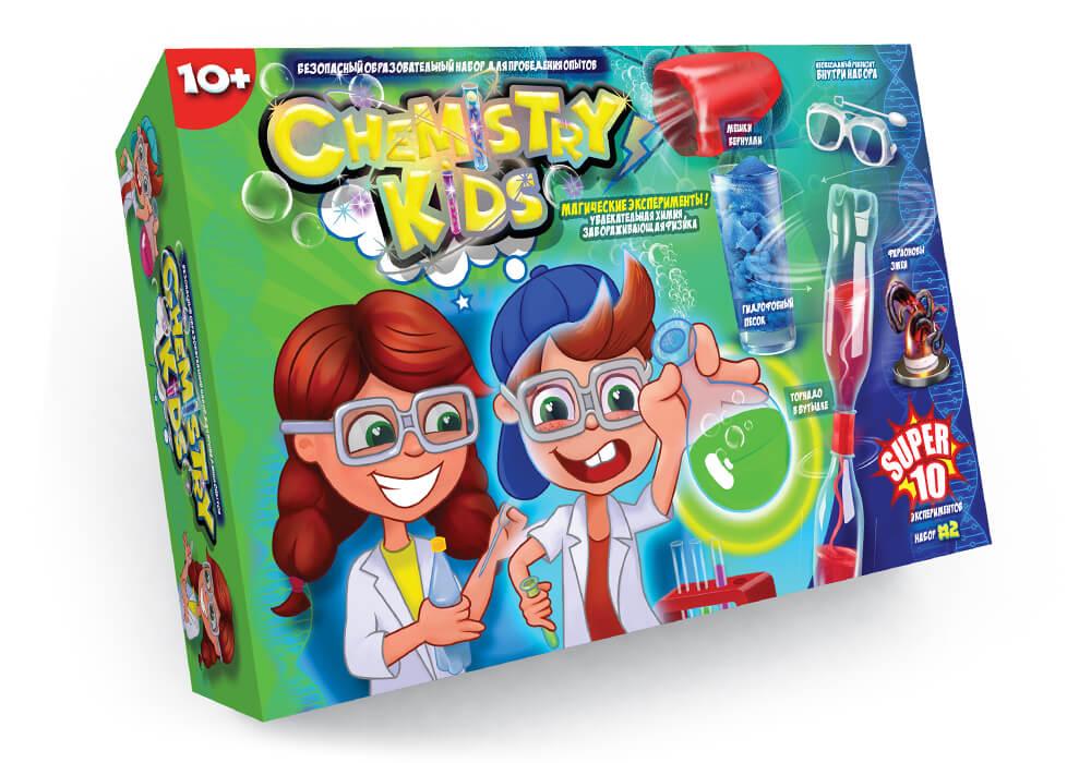 Набір для проведення дослідів Chemistry Kids Danko Toys CHK-01-01U реактиви мірка окуляри рукавички дитяча розвиваюча іграшка - 1