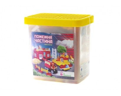 Дитячий пластиковий конструктор Пожежна частина 013888/02 Doloni Долоні 96 деталей у пластиковому боксі розвиваючий - 1