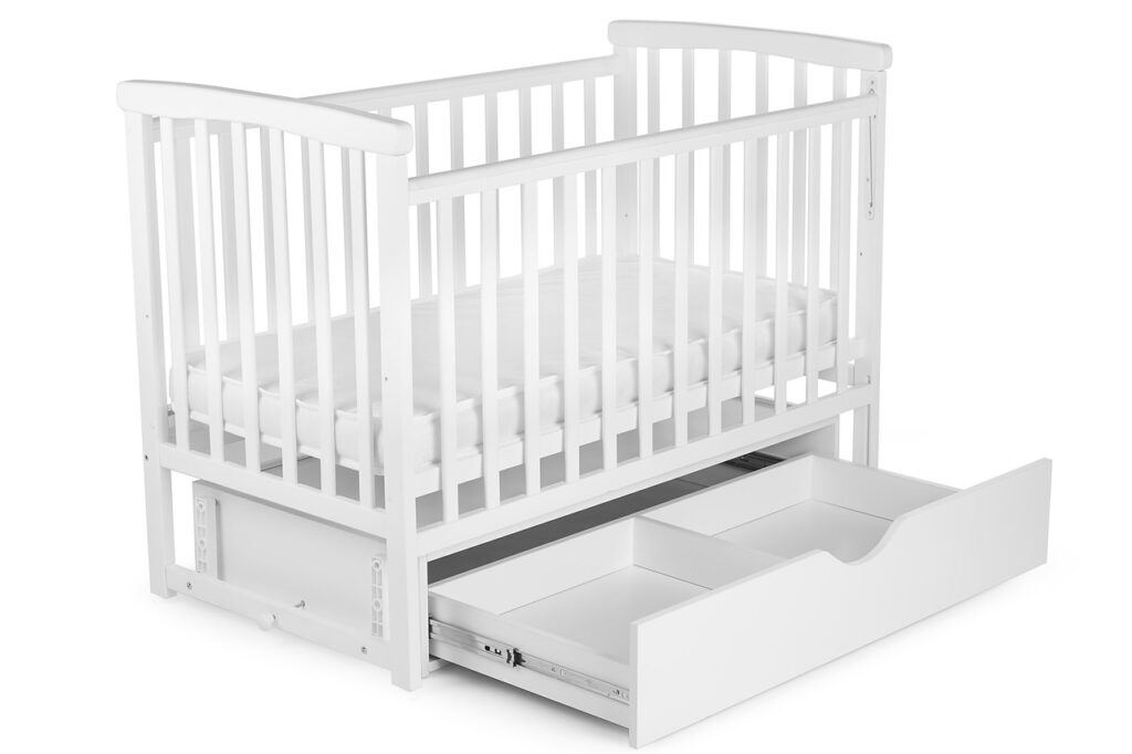 Дитяче ліжко DeSon BIMBI з ящиком (MRIYA) DS-201 дерев'яне бортик опускається накладки-гризунки маятник для малюків - 4