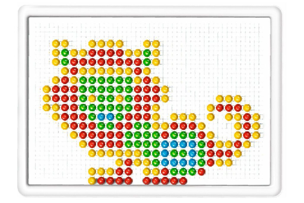 Іграшка Мозаїка 4 ТехноК 3367 в пеналі саквояжі 340 фішок 4 кольори дитяча пластикова розвиваюча для дітей - 5