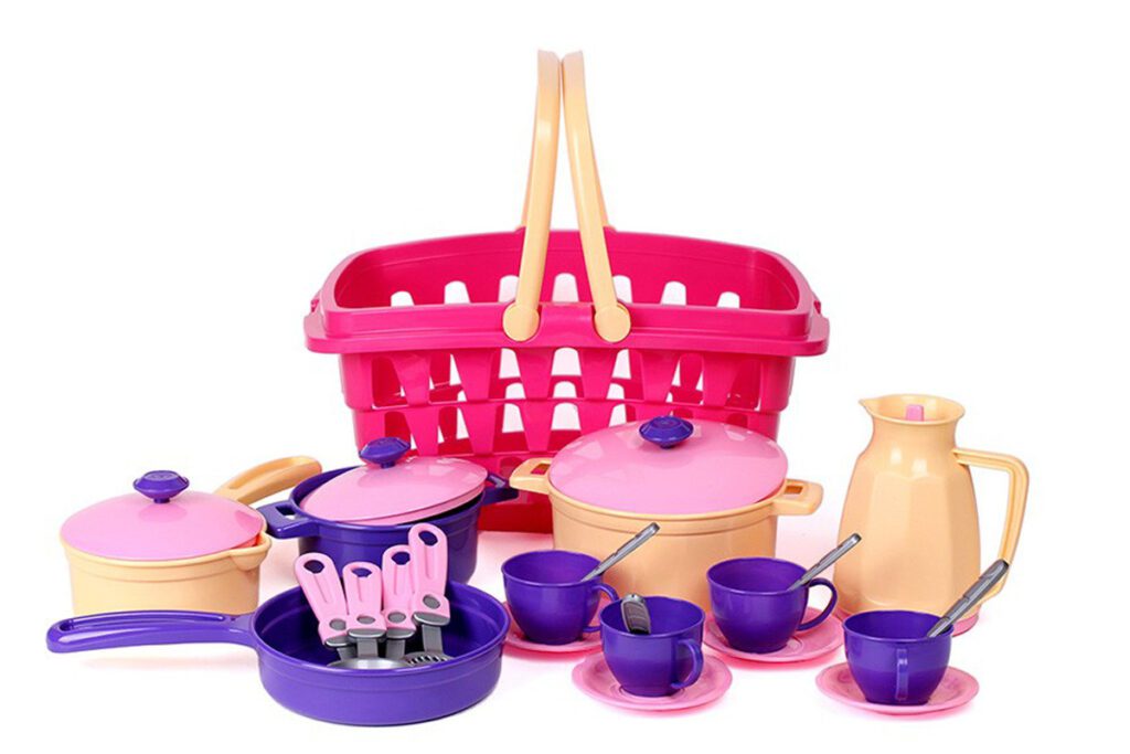Посуд в кошику ТехноК 4449 дитячий ігровий набір каструлі сковорода сервіз приладдя іграшка для дітей кухня - 1