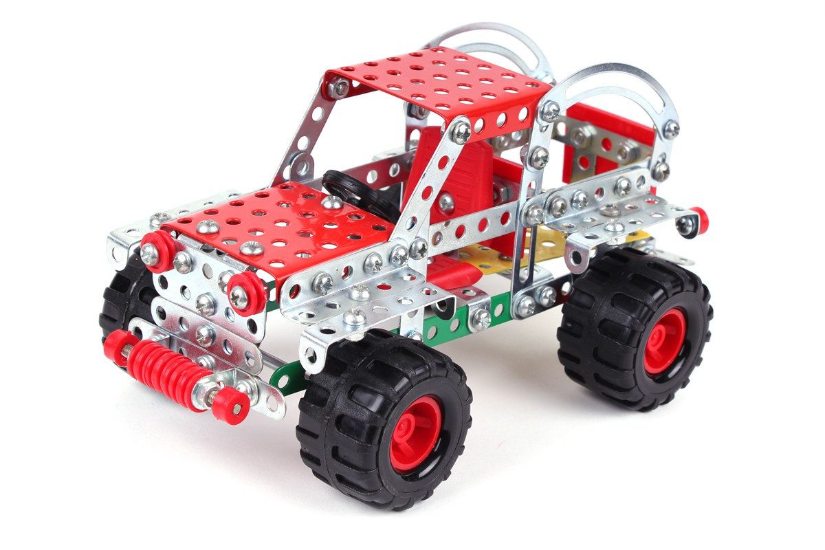 Дитячий розвиваючий Конструктор металевий Позашляховик ТехноК 4913 у коробці 248 деталей - 2