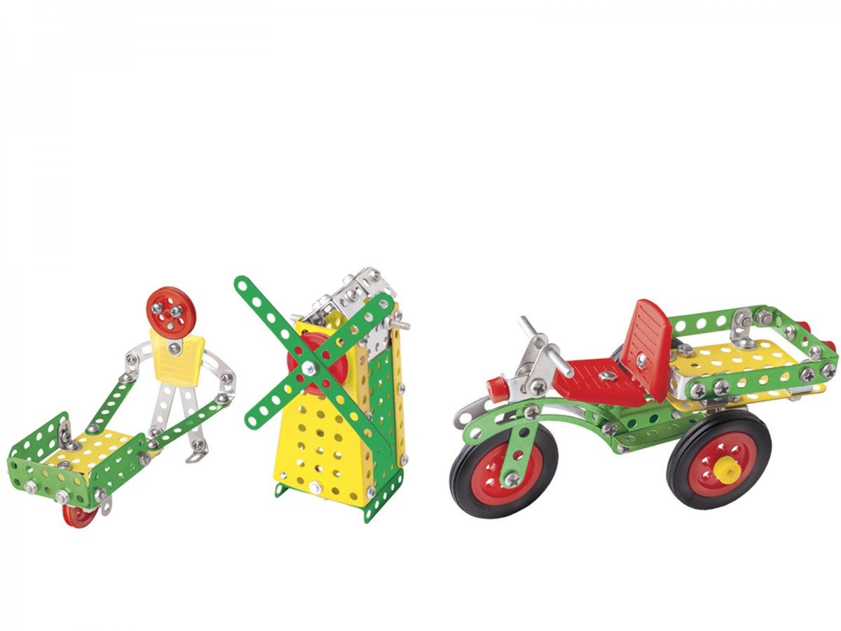 Дитячий розвиваючий Конструктор металевий Фермерська техніка ТехноК 1936 у пластиковому кейсі 253 деталі 8 моделей - 3