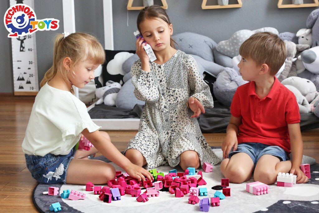 Дитячий пластиковий блоковий конструктор ТехноК 6535 в коробці 90 деталей розвиваючий для дівчинки - 5