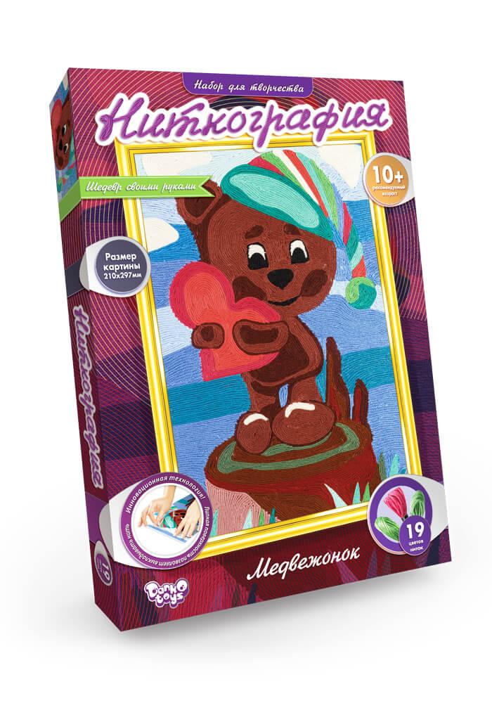 Набір для творчості Ніткографія Danko Toys NG-01-01 дитячий схема муліне рамка іграшка розвиваюча для дітей - 10