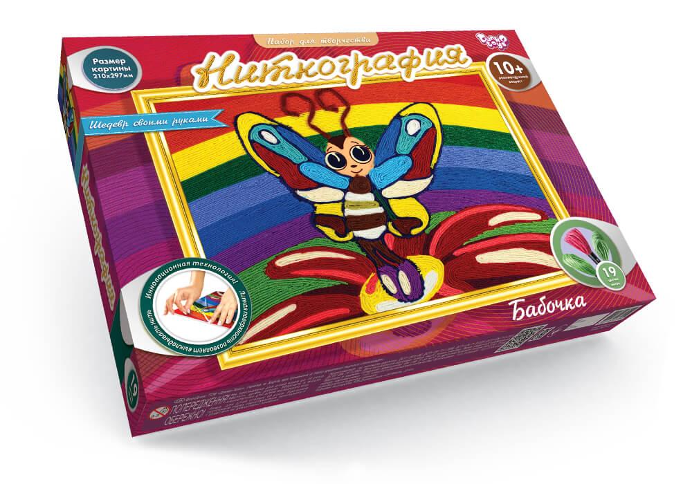 Набір для творчості Ніткографія Danko Toys NG-01-01 дитячий схема муліне рамка іграшка розвиваюча для дітей - 4