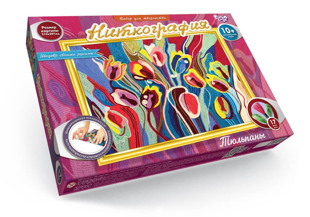 Набір для творчості Ніткографія Danko Toys NG-01-01 дитячий схема муліне рамка іграшка розвиваюча для дітей - 6
