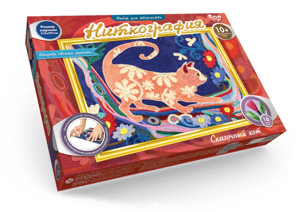 Набір для творчості Ніткографія Danko Toys NG-01-01 дитячий схема муліне рамка іграшка розвиваюча для дітей - 7