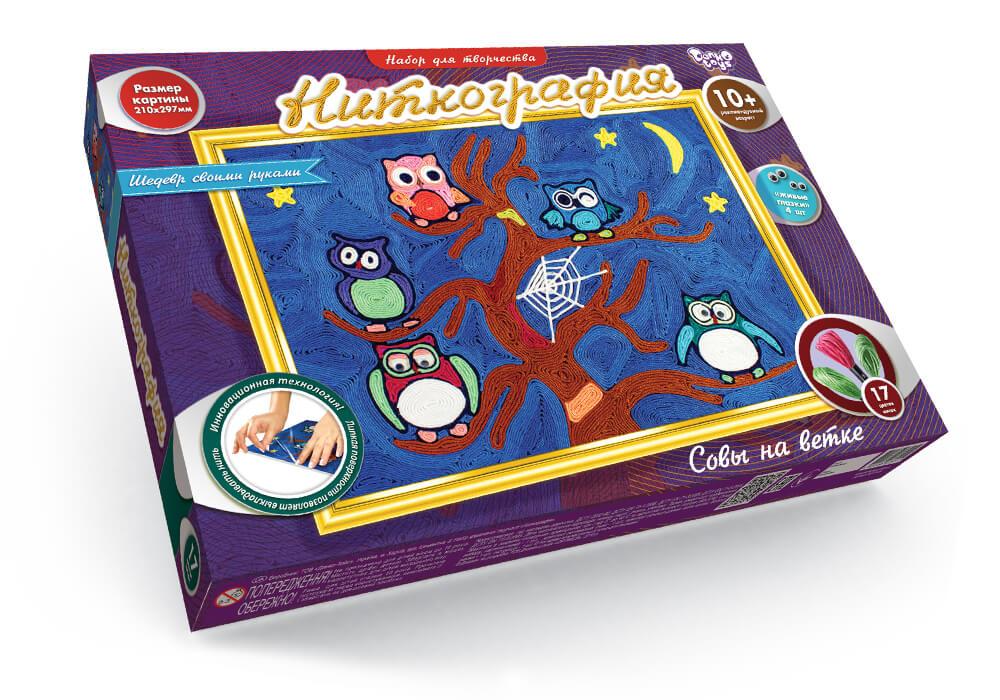 Набір для творчості Ніткографія Danko Toys NG-01-01 дитячий схема муліне рамка іграшка розвиваюча для дітей - 9