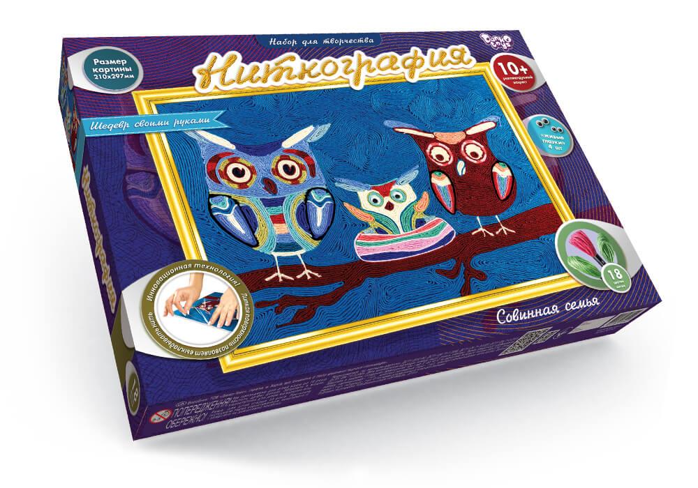 Набір для творчості Ніткографія Danko Toys NG-01-01 дитячий схема муліне рамка іграшка розвиваюча для дітей - 3