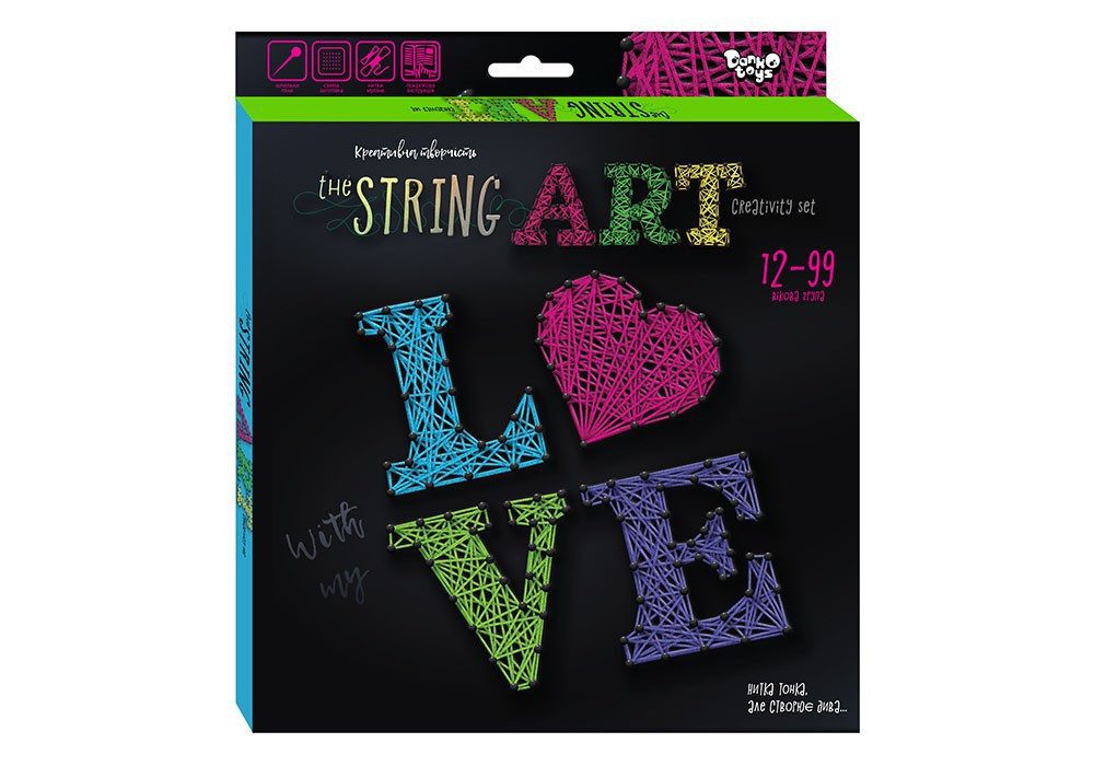 Набір для творчості The String Art Danko Toys STRA-01-01U переплетення ниток муліне схема заготовка для дітей - 3