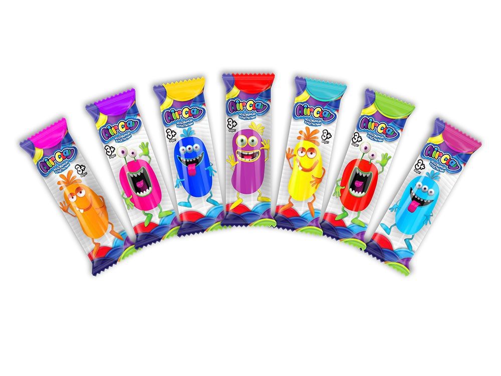 Тісто для ліплення AIR CLAY у брикетах Danko Toys ARCL-02-01U пластилін кольоровий дитяча творчість креатив для ді - 1