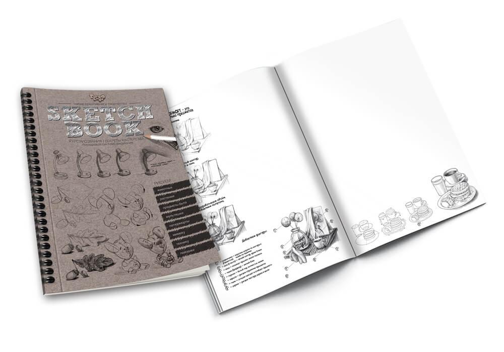 Набір для творчості Sketch Book Danko Toys арт. SB-01-02 книга розмальовка олівці для дітей - 1