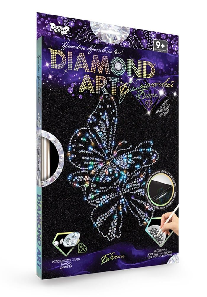 Набір для творчості DIAMOND ART Danko Toys DAR-01-01 кристали стрази рамка креативна творчість для дітей - 4