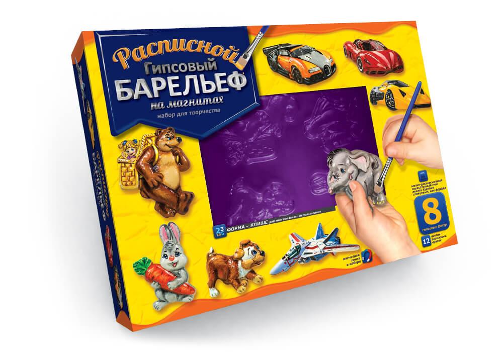 Набір для творчості Розписний гіпсовий барельєф Danko Toys РГБ-01 форми фарби дитячий креатив для дітей - 1