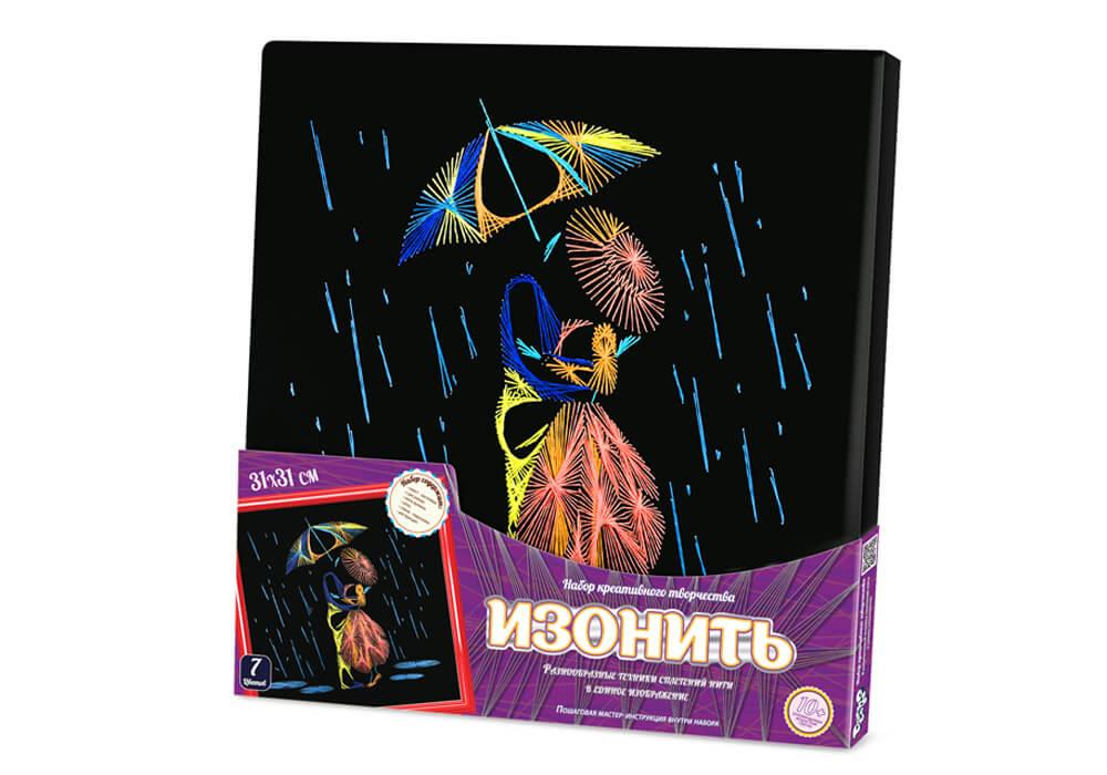 Набір для творчості Изонить Danko Toys IZN-01-06 полотно зі схемою дерев'яний підрамник муліне для дітей - 3