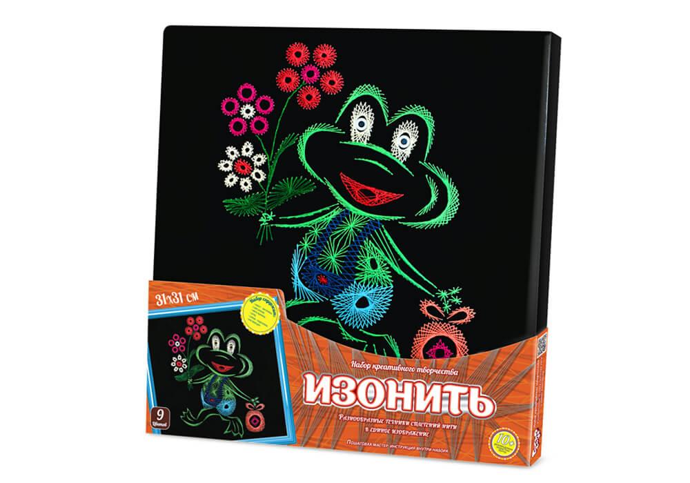Набір для творчості Изонить Danko Toys IZN-01-06 полотно зі схемою дерев'яний підрамник муліне для дітей - 5