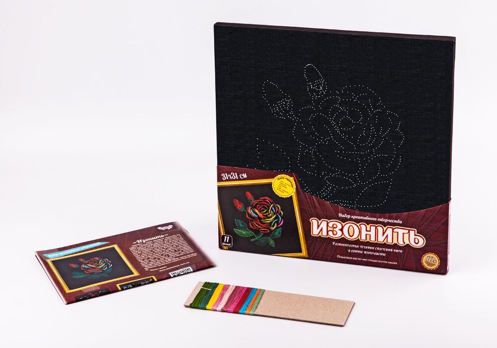 Набір для творчості Изонить Danko Toys IZN-01-06 полотно зі схемою дерев'яний підрамник муліне для дітей - 2