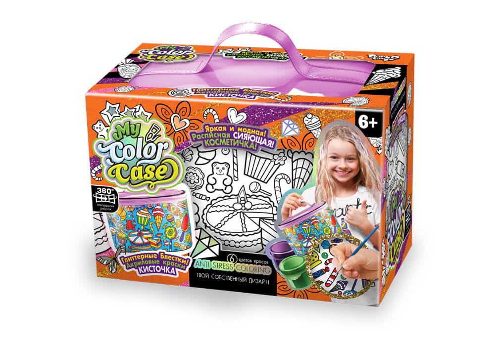 Набір для творчості косметичка - розмальовка My Color Case Danko Toys COС-01-01U дитячі фарби лак блискітки для дівчаток - 1