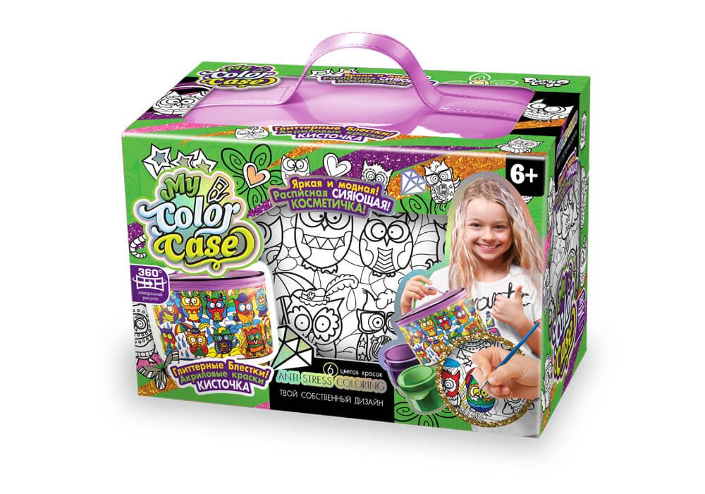 Набір для творчості косметичка - розмальовка My Color Case Danko Toys COС-01-01U дитячі фарби лак блискітки для дівчаток - 5