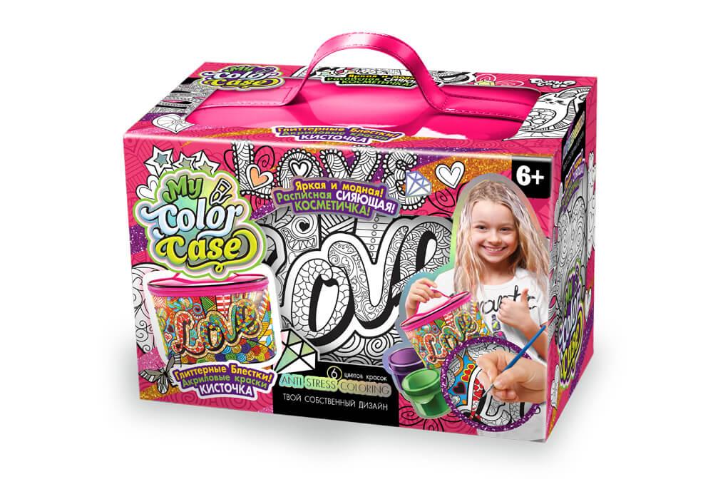Набір для творчості косметичка - розмальовка My Color Case Danko Toys COС-01-01U дитячі фарби лак блискітки для дівчаток - 7