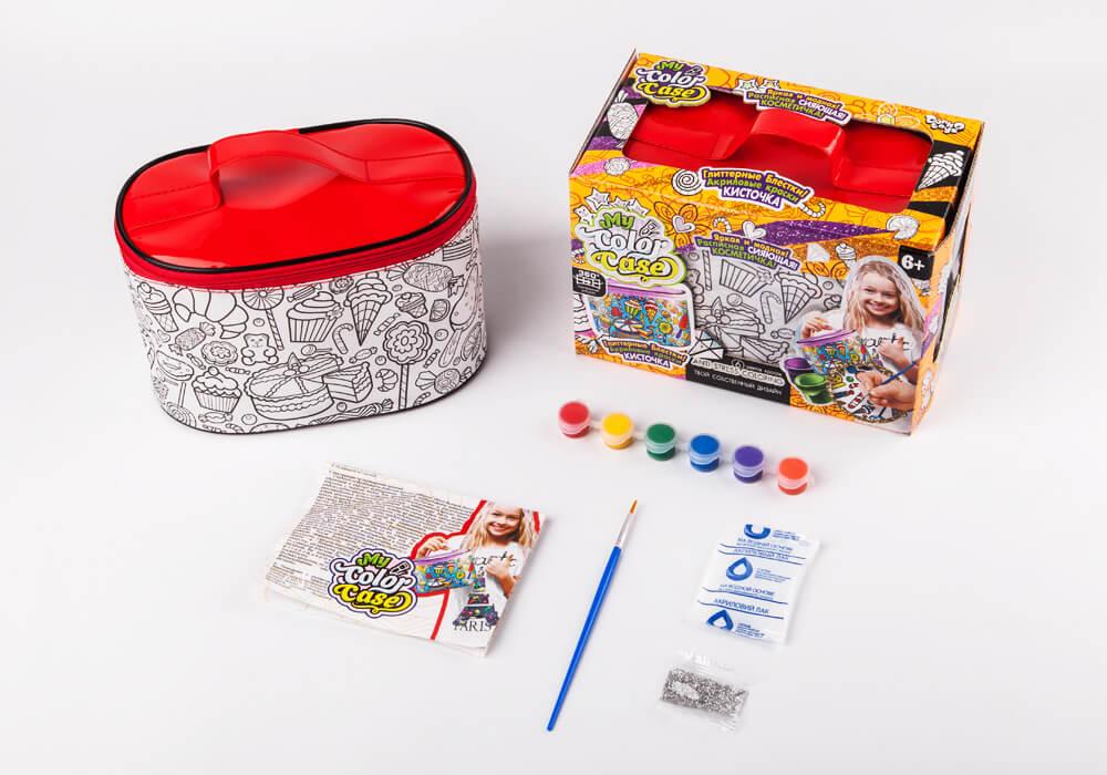 Набір для творчості косметичка - розмальовка My Color Case Danko Toys COС-01-01U дитячі фарби лак блискітки для дівчаток - 2