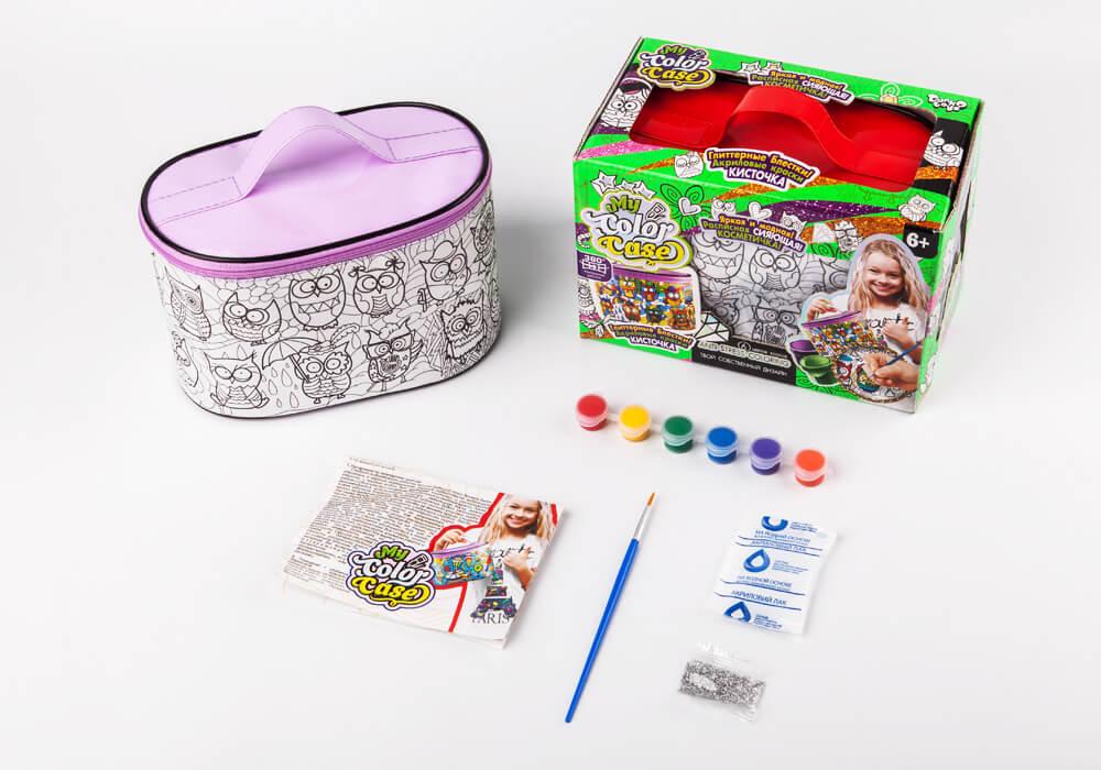 Набір для творчості косметичка - розмальовка My Color Case Danko Toys COС-01-01U дитячі фарби лак блискітки для дівчаток - 6