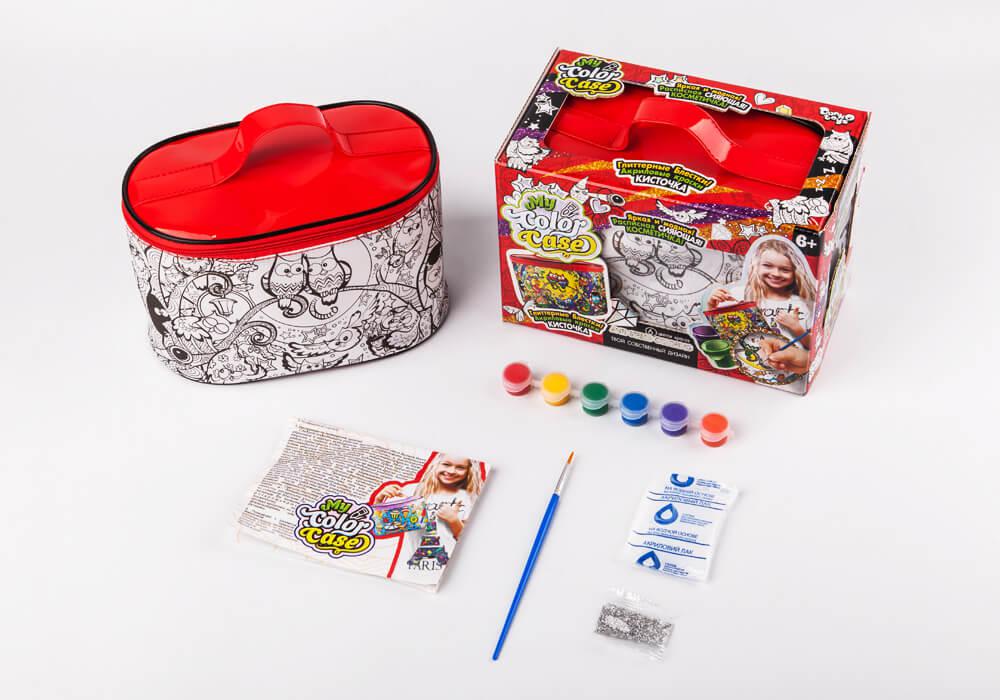 Набір для творчості косметичка - розмальовка My Color Case Danko Toys COС-01-01U дитячі фарби лак блискітки для дівчаток - 10