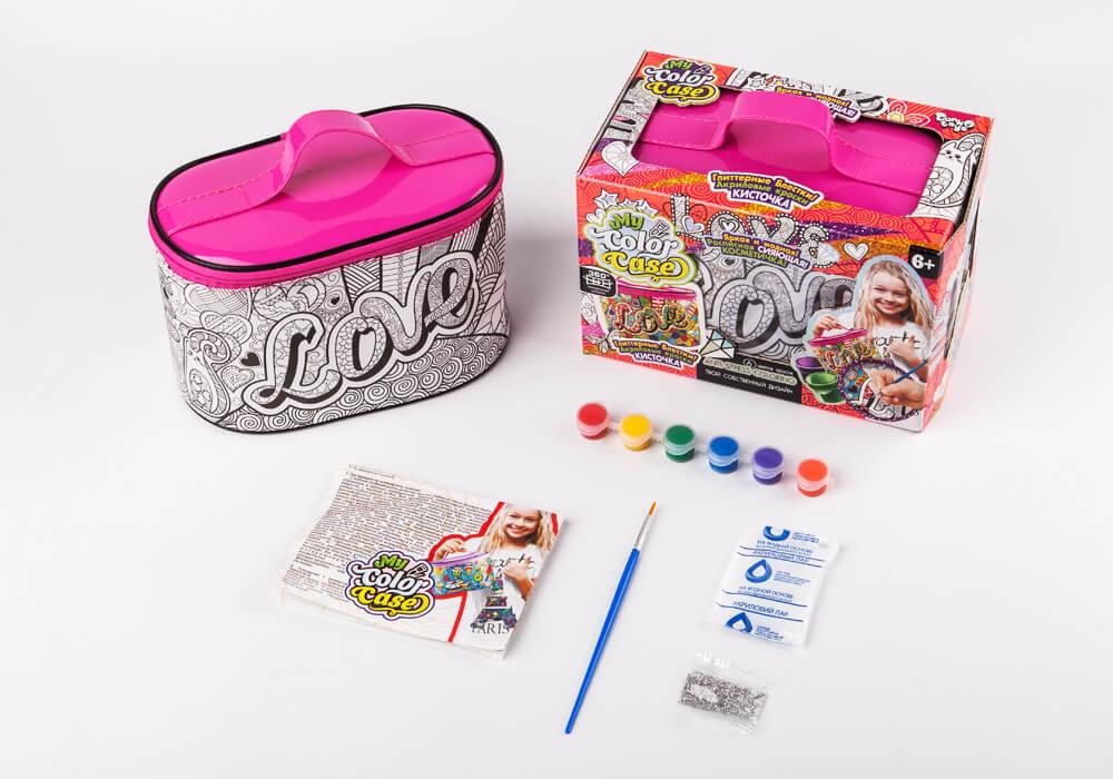 Набір для творчості косметичка - розмальовка My Color Case Danko Toys COС-01-01U дитячі фарби лак блискітки для дівчаток - 8