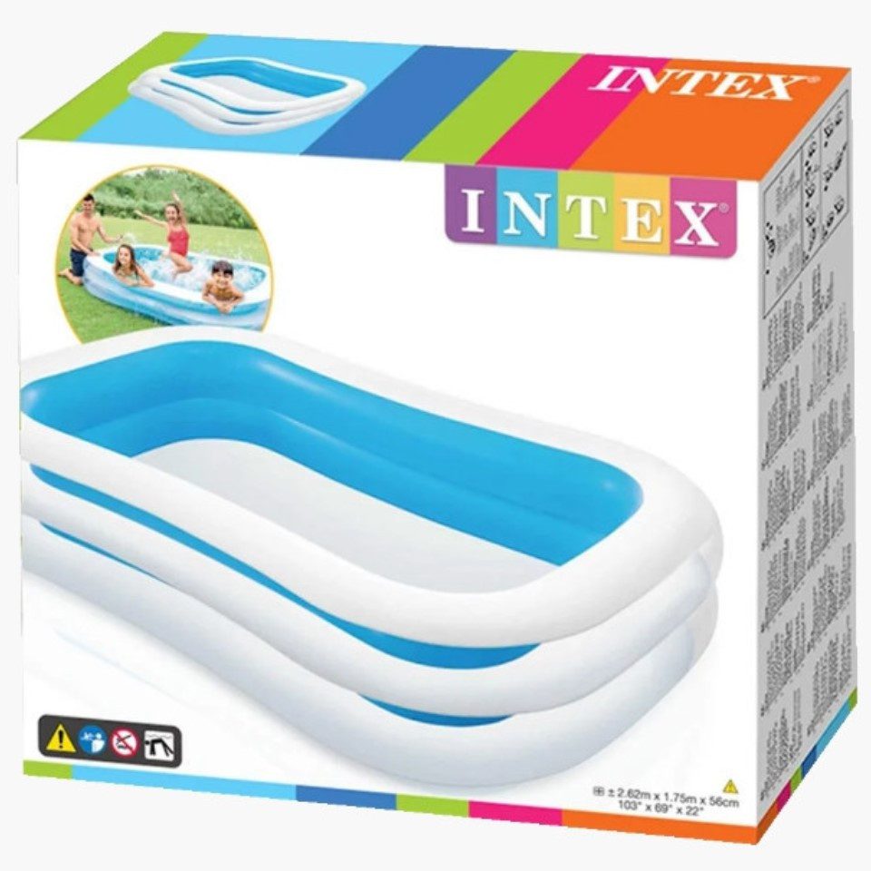 Басейн сімейний надувний Intex 56483 прямокутний 262х175х56 см для дітей та дорослих - 1