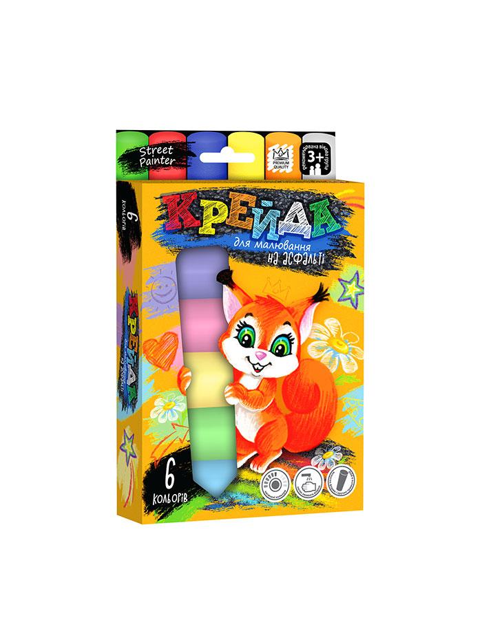 Набір крейди для малювання великих 6 шт. Danko Toys MEL-01-04U кольорова дитяча творчість креатив для дітей - 1