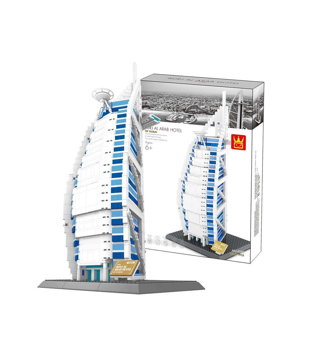 Конструктор Wange 3D Архітектура Dubai Burj Al Arab Hotel Вітрильник Дубай 5220 пластиковий 1368 дет. 3Д - 8