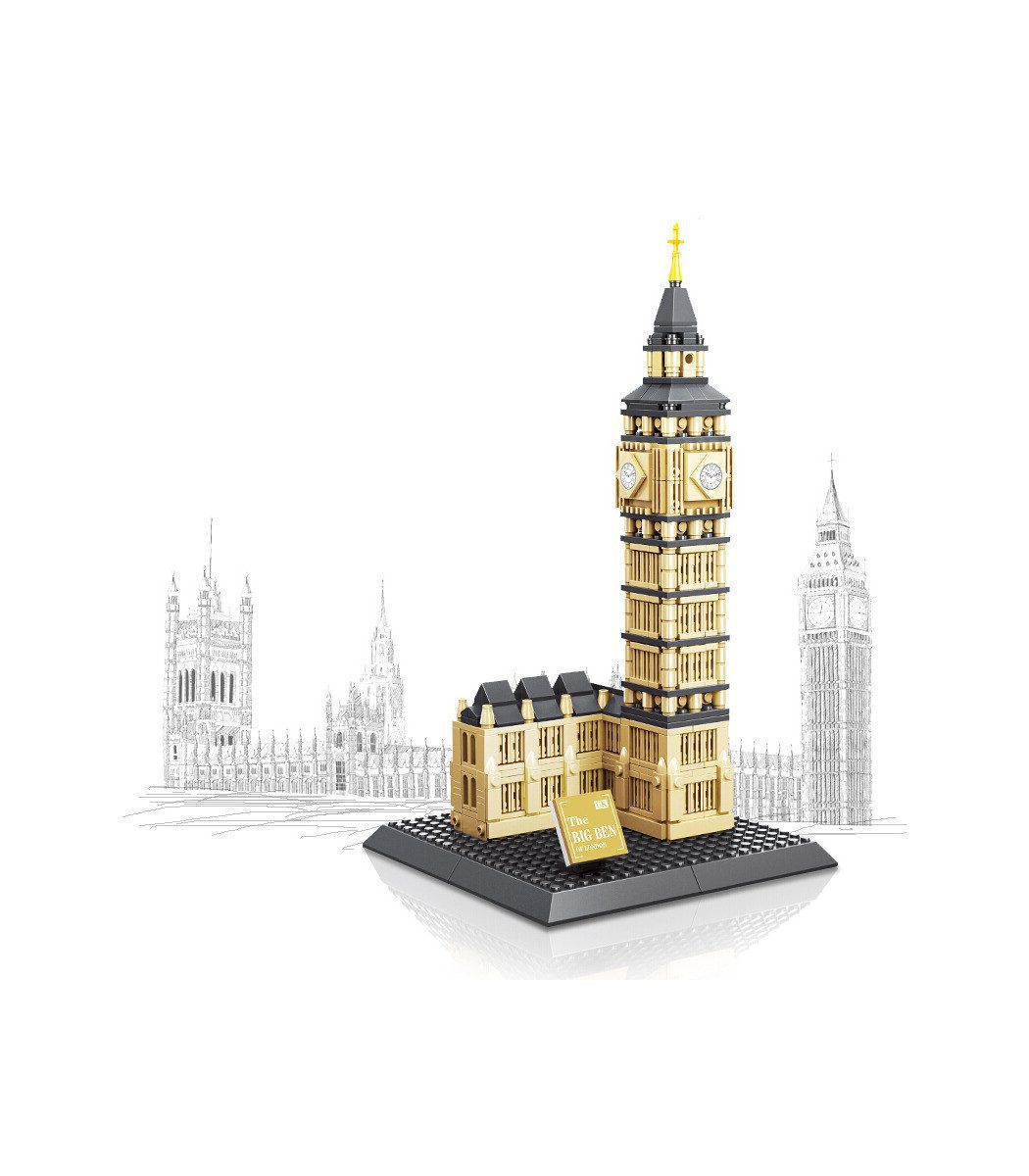 Конструктор Wange 3D Архітектура Біг-Бен Elizabeth Tower 4211 пластиковий 910 ел.  3Д - 2