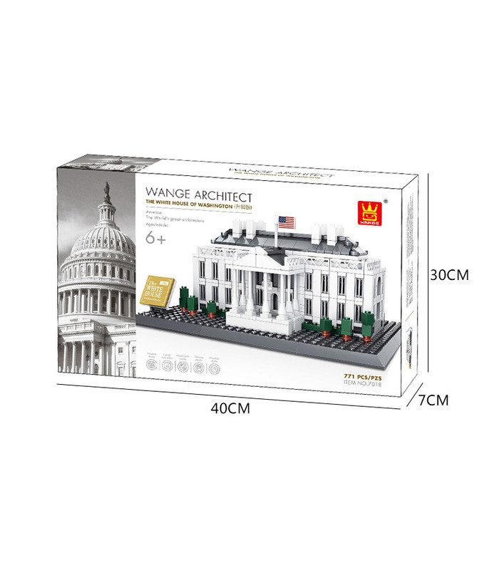 3D конструктор Wange Архітектура Білий дім The White house of Washington-USA 4214 3Д 773 деталі - 2