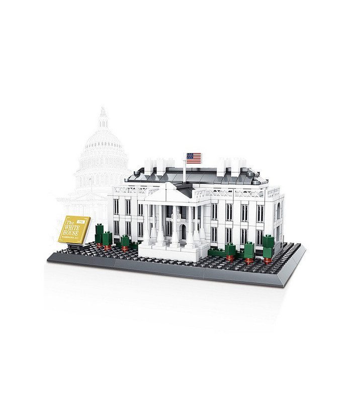 3D конструктор Wange Архітектура Білий дім The White house of Washington-USA 4214 3Д 773 деталі - 3