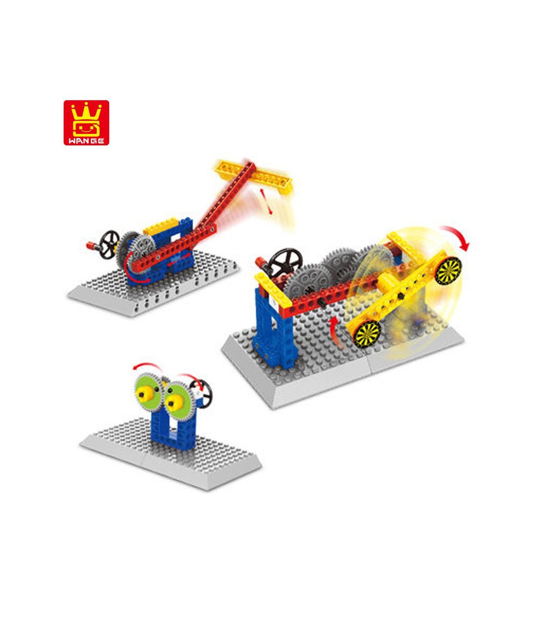 Конструктор механічний Стрілка машина 3в1 Wange 1303 шестерні блоки 44 деталі пластиковий дитячий розвиваючий Ванге - 1