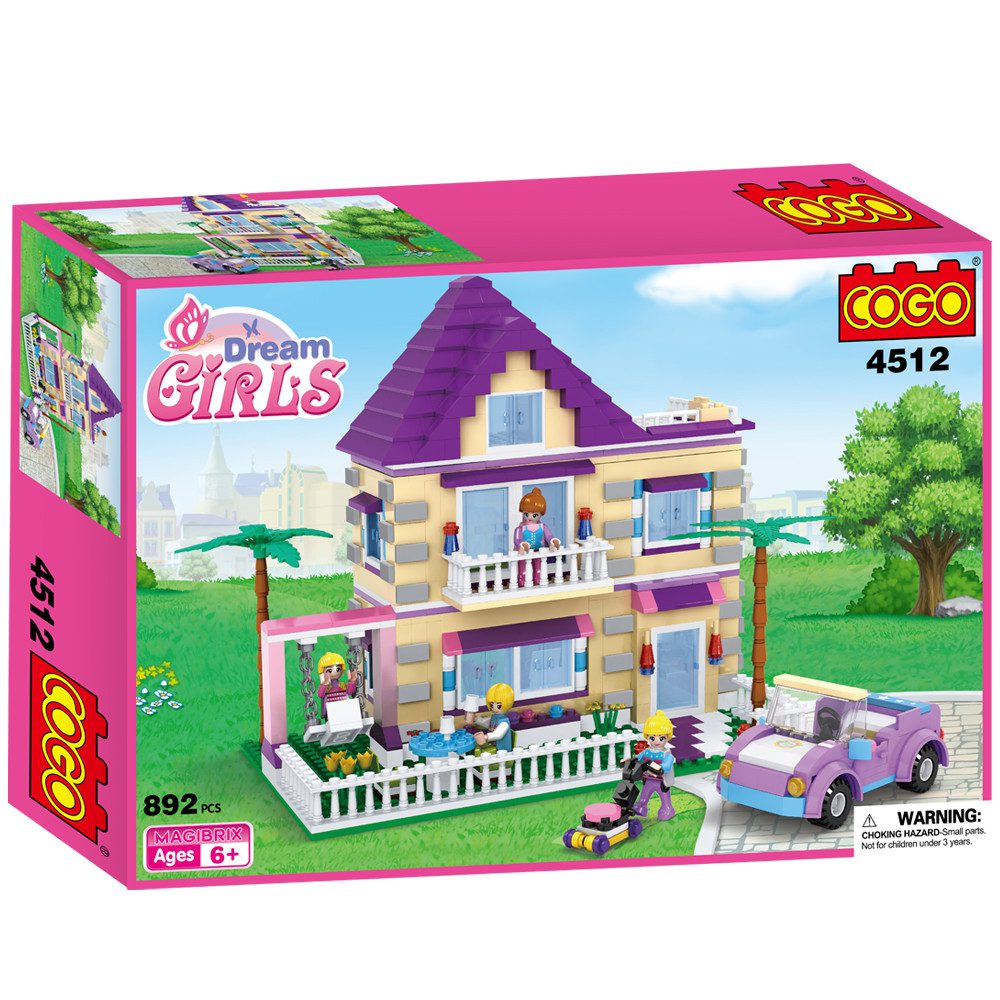 Конструктор дитячий COGO Вілла Girls series villa 4512 Кого 892 дет фігурки транспорт будинок для дівчаток - 4