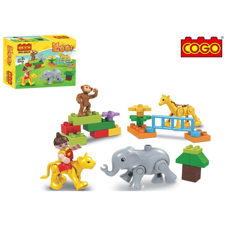 Конструктор COGO Duplo Зоопарк Duplo Zoo 6824 Кого 22 деталі дитячий розвиваючий для малюків - 2