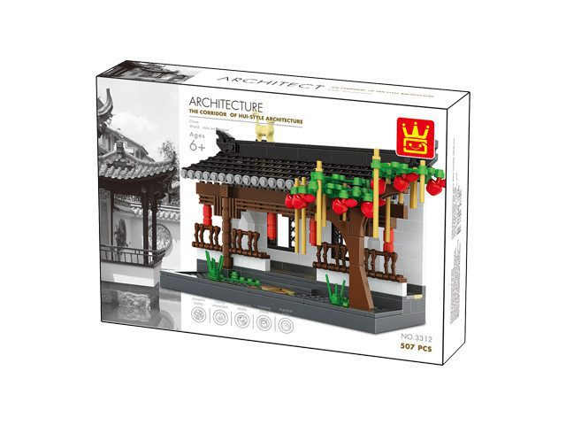 Конструктор Wange 3D Архітектура Будинок у китайському стилі Хуей 3312 пластиковий 507 ел. 3Д - 4