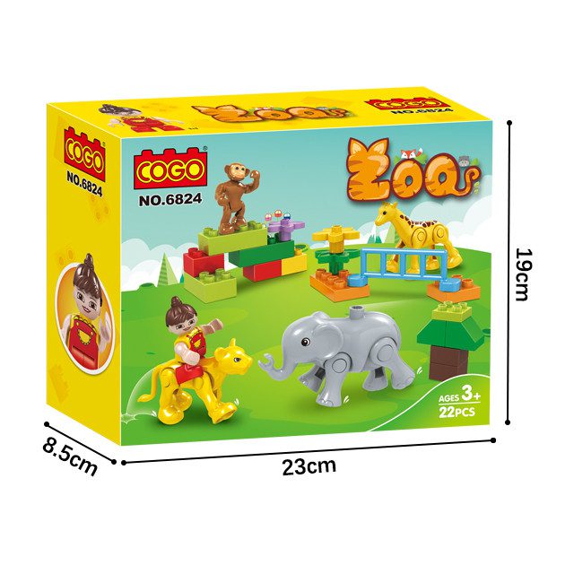 Конструктор COGO Duplo Зоопарк Duplo Zoo 6824 Кого 22 деталі дитячий розвиваючий для малюків - 6
