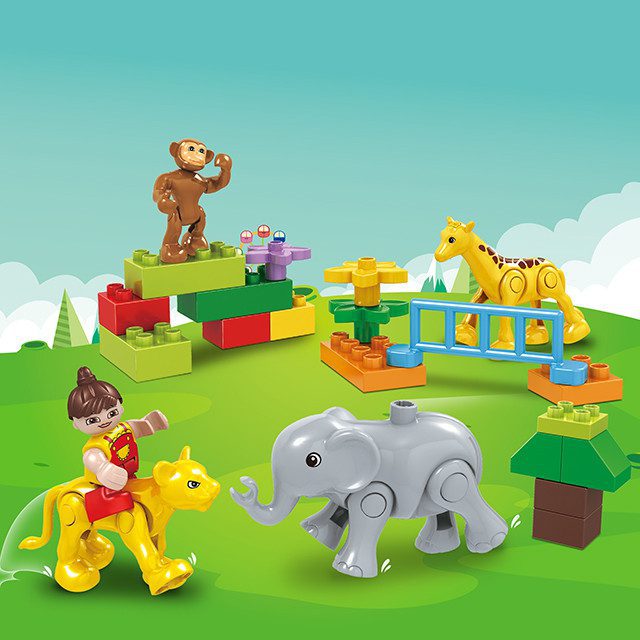 Конструктор COGO Duplo Зоопарк Duplo Zoo 6824 Кого 22 деталі дитячий розвиваючий для малюків - 8