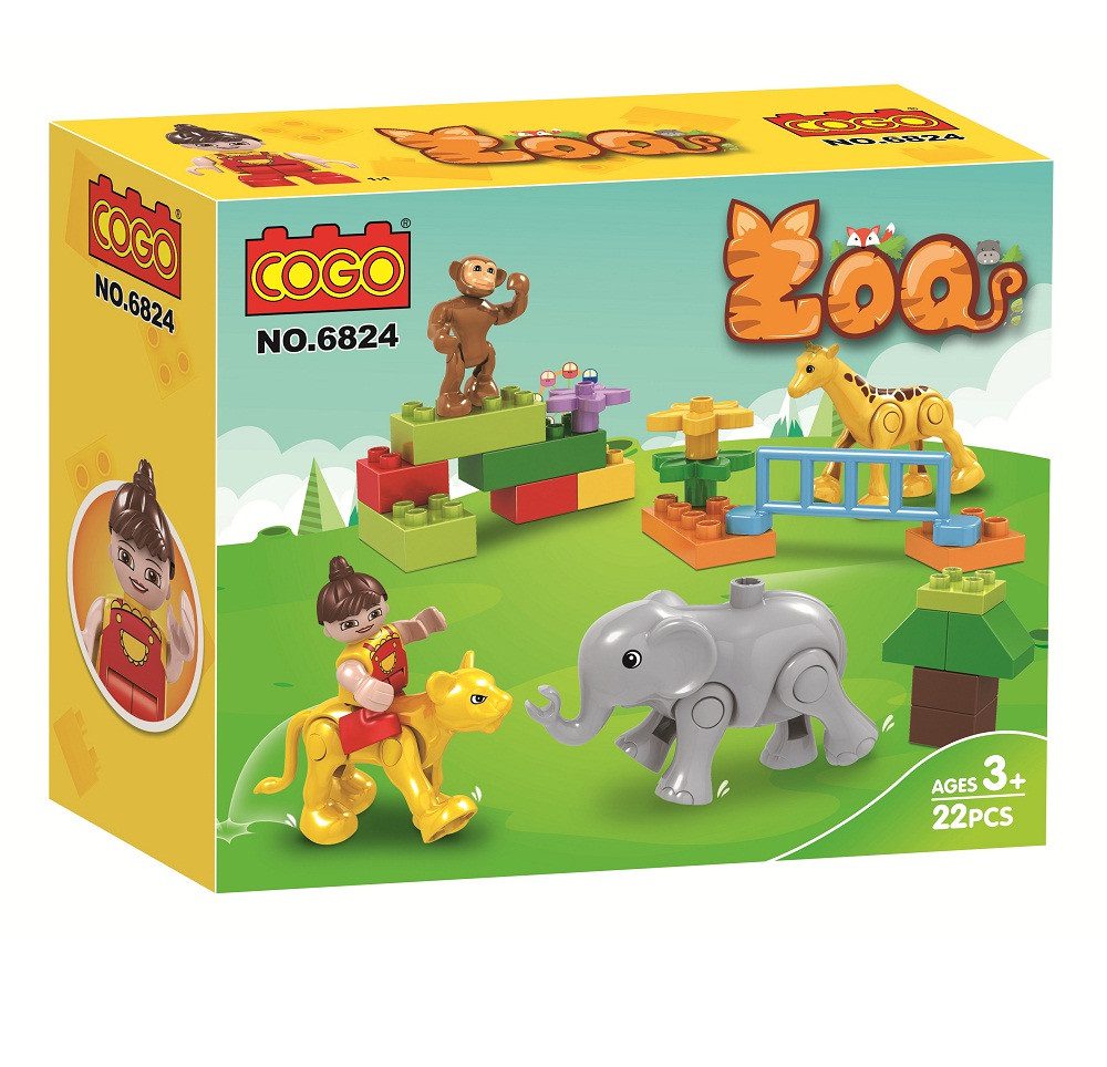 Конструктор COGO Duplo Зоопарк Duplo Zoo 6824 Кого 22 деталі дитячий розвиваючий для малюків - 10